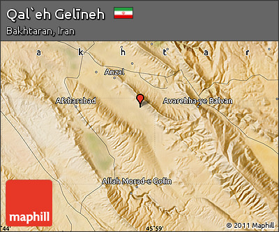 Satellite Map of Qal`eh Gelīneh