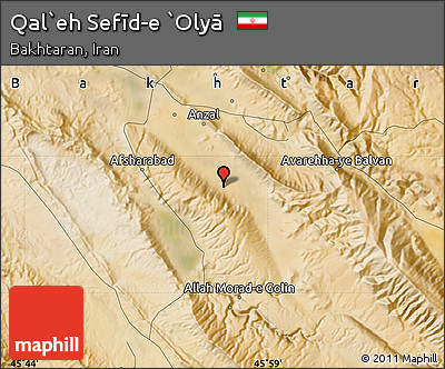 Satellite Map of Qal`eh Sefīd-e `Olyā