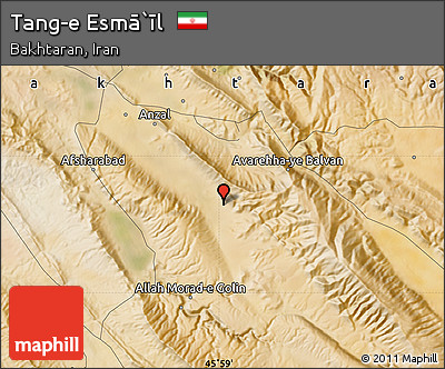 Satellite Map of Tang-e Esmā`īl