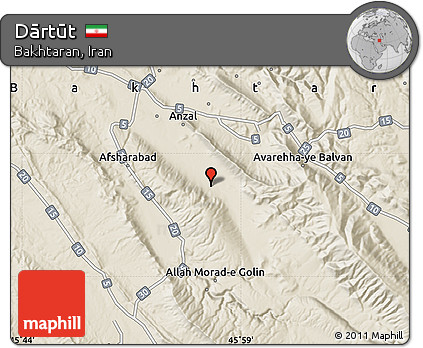 Shaded Relief Map of Dārtūt
