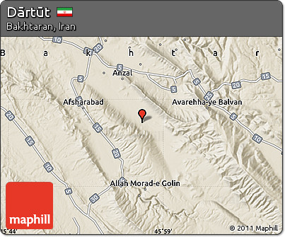 Shaded Relief Map of Dārtūt