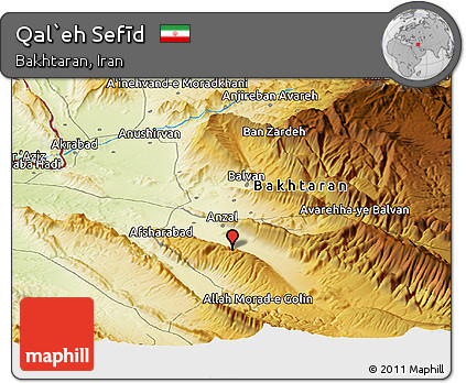 Physical Panoramic Map of Qal`eh Sefīd