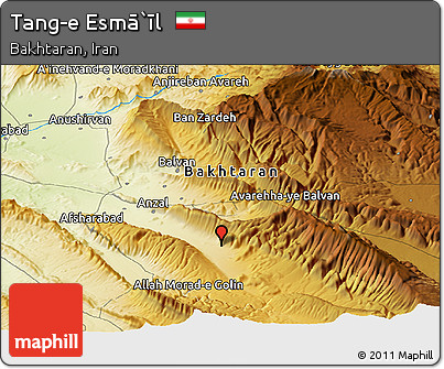Physical Panoramic Map of Tang-e Esmā`īl