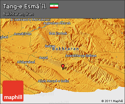 Political Panoramic Map of Tang-e Esmā`īl