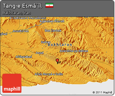 Political Panoramic Map of Tang-e Esmā`īl