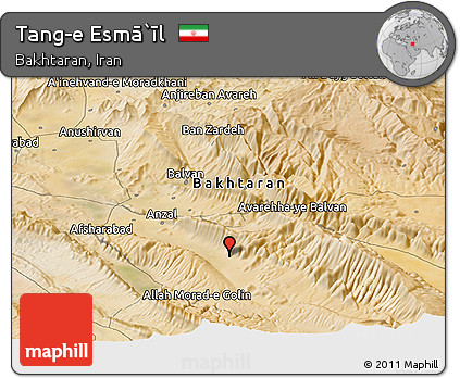 Satellite Panoramic Map of Tang-e Esmā`īl