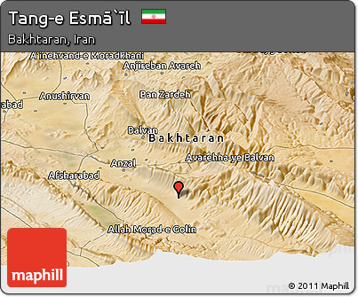 Satellite Panoramic Map of Tang-e Esmā`īl
