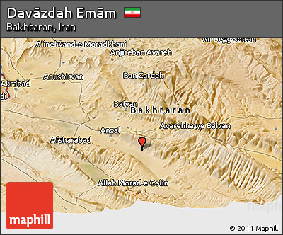 Satellite Panoramic Map of Davāzdah Emām