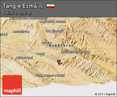 Satellite Panoramic Map of Tang-e Esmā`īl