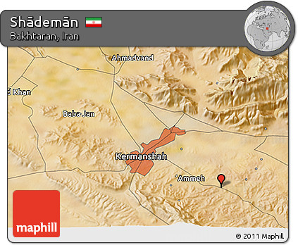 Satellite 3D Map of Shādemān