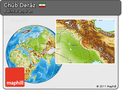 Physical Location Map of Chūb Derāz