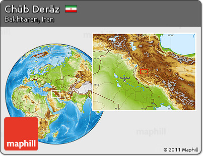 Physical Location Map of Chūb Derāz
