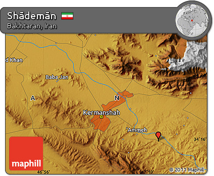 Physical Map of Shādemān