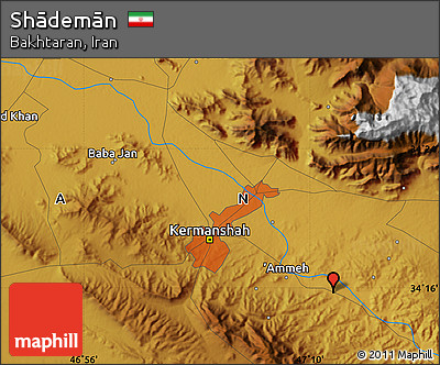 Physical Map of Shādemān