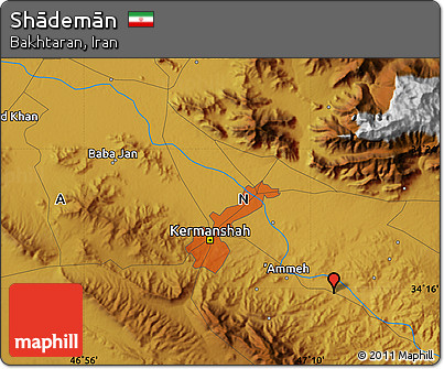 Physical Map of Shādemān