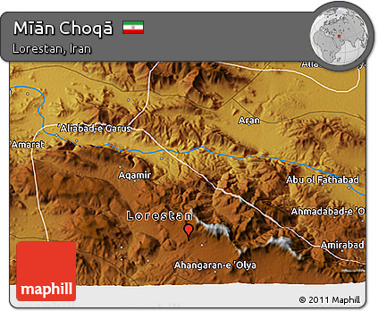 Physical 3D Map of Mīān Choqā