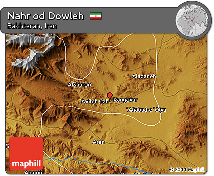 Physical 3D Map of Nahr Od Dowleh
