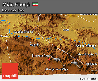 Physical 3D Map of Mīān Choqā