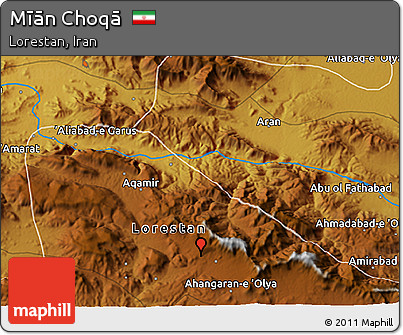 Physical 3D Map of Mīān Choqā