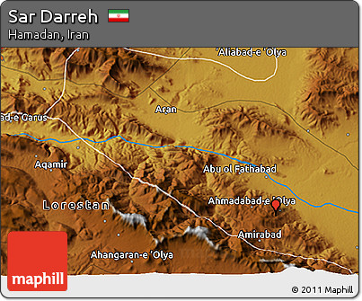 Physical 3D Map of Sar Darreh