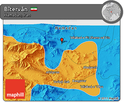 Political 3D Map of Bītervān