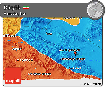 Political 3D Map of Dāryāb