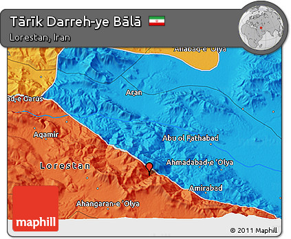 Political 3D Map of Tārīk Darreh-ye Bālā