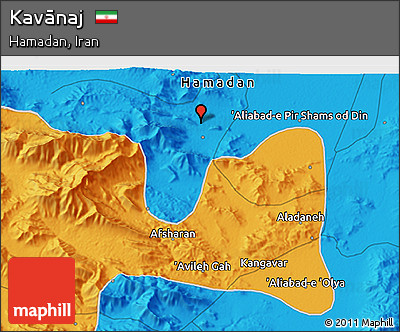 Political 3D Map of Kavānaj