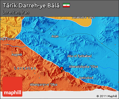 Political 3D Map of Tārīk Darreh-ye Bālā