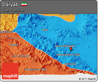 Political 3D Map of Dāryāb