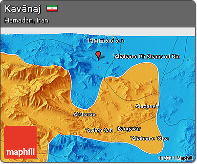 Political 3D Map of Kavānaj