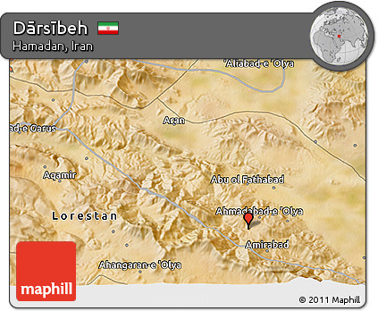 Satellite 3D Map of Dārsībeh