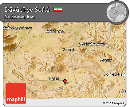 Satellite 3D Map of Dāvūdī-ye Soflá