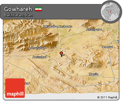 Satellite 3D Map of Gowhareh