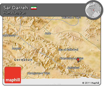 Satellite 3D Map of Sar Darreh