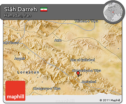 Satellite 3D Map of Sīāh Darreh