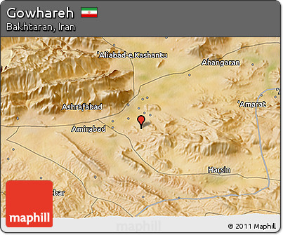 Satellite 3D Map of Gowhareh