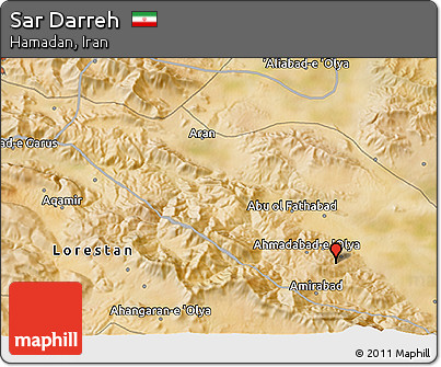 Satellite 3D Map of Sar Darreh