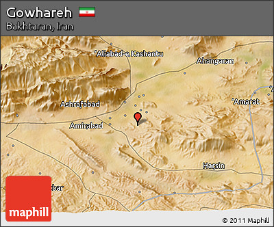 Satellite 3D Map of Gowhareh