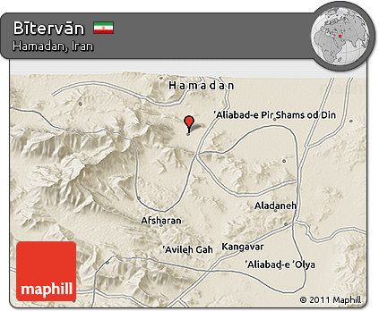 Shaded Relief 3D Map of Bītervān
