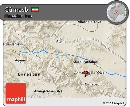Shaded Relief 3D Map of Gūrnasb
