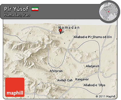 Shaded Relief 3D Map of Pīr Yūsof