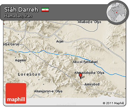 Shaded Relief 3D Map of Sīāh Darreh