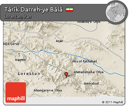 Shaded Relief 3D Map of Tārīk Darreh-ye Bālā