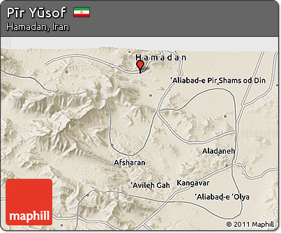 Shaded Relief 3D Map of Pīr Yūsof