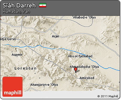Shaded Relief 3D Map of Sīāh Darreh