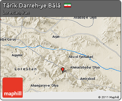 Shaded Relief 3D Map of Tārīk Darreh-ye Bālā