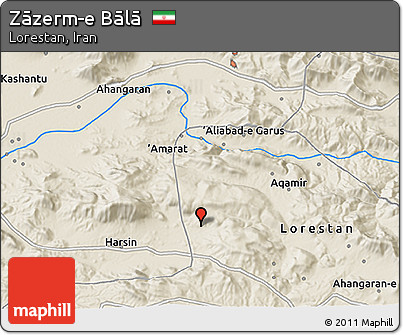 Shaded Relief 3D Map of Zāzerm-e Bālā