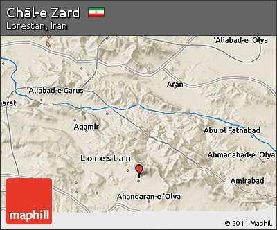 Shaded Relief 3D Map of Chāl-e Zard