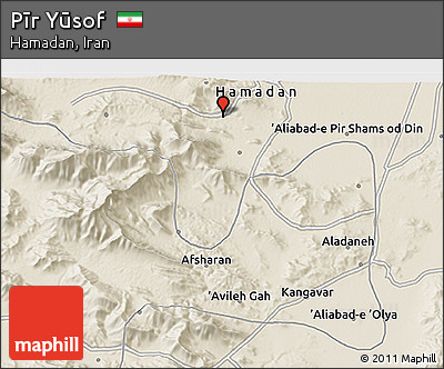 Shaded Relief 3D Map of Pīr Yūsof